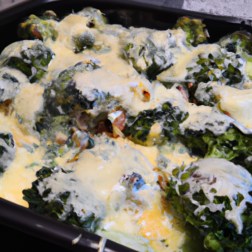 Überbackener Broccoli mit Sahnesauce und Käse