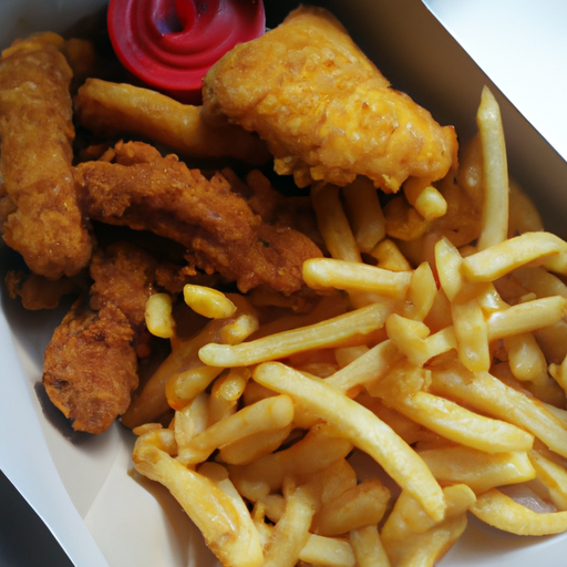 Chicken Nuggets Box mit Pommes frites
