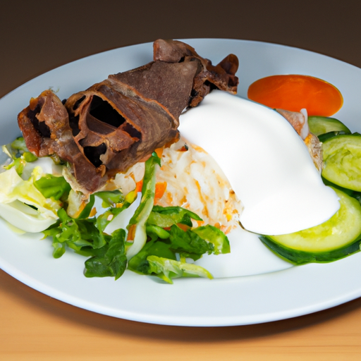 Döner Kebap Teller mit Reis und Salat