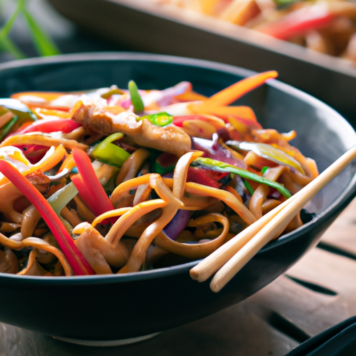 Gebratene Udon Nudeln Mit H Hnerfleisch Und Gem Se Rezept