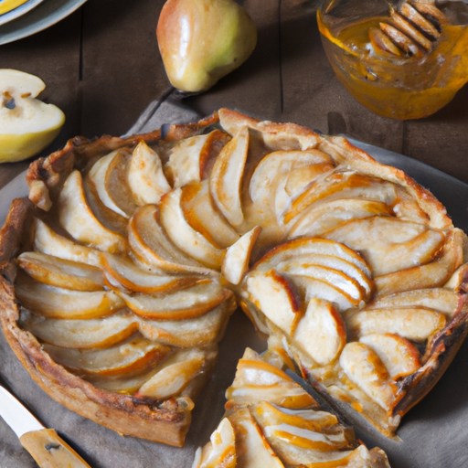 Apfel-Birnen-Pie mit Honig-Karamell
