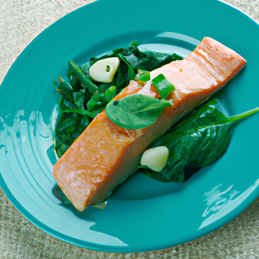 Saftiger Lachs auf Knoblauchspinat Rezept