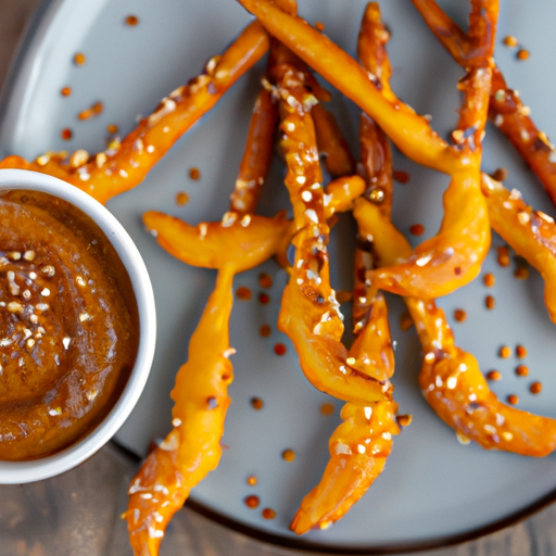 Knusprige Kürbisstangen mit cremigem Honig-Senf-Dip Rezept