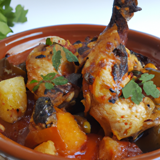Feuriges Hähnchen-Tajine