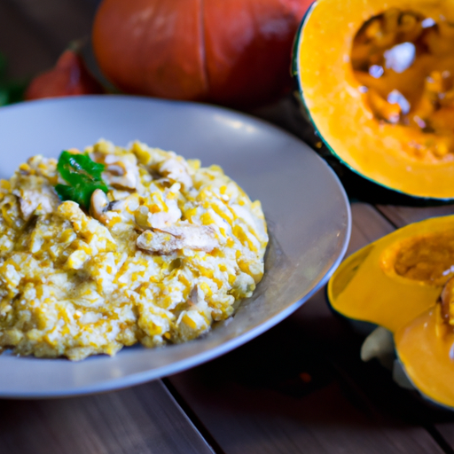 Kürbis Risotto mit Pfifferlingen