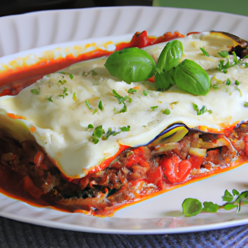 Auberginen-Tomaten-Lasagne mit Ziegenkäse