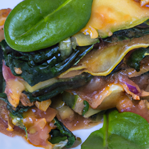 Kreativ kombinierte Spinat-Auberginen-Lasagne