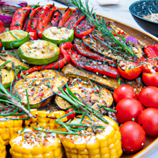 Bunt Gegrilltes Gemüse mit Honig-Senf-Marinade