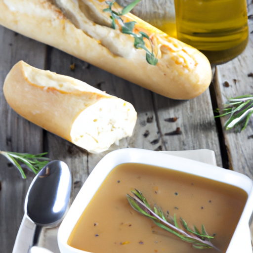 Rosmarin-Linsensuppe mit frischem Baguette