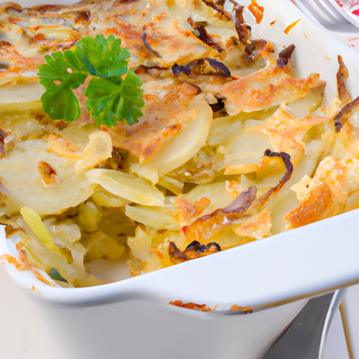 Kartoffelgratin mit Zwiebelconfit