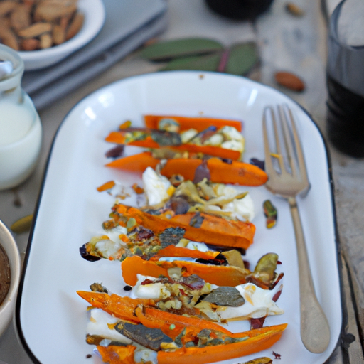 Karamellisierte Karotten mit Ziegenkäse und Pistazien
