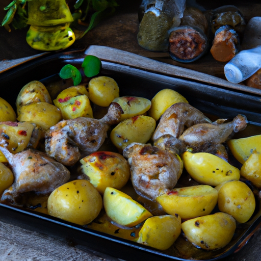 Knuspriges Zitronen-Hähnchen mit Thymiankartoffeln Rezept