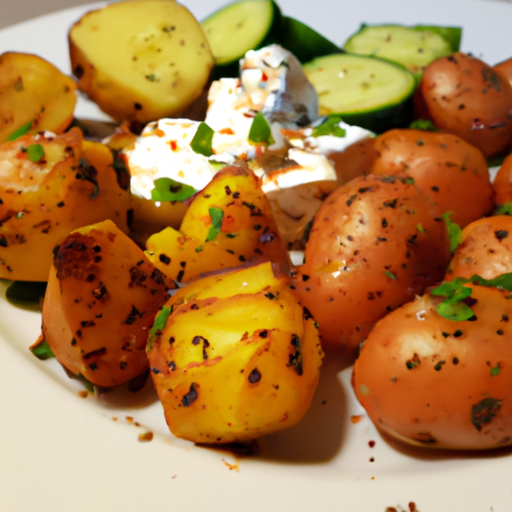 Ofenkartoffel mit Kräuterquark und frischem Gemüse