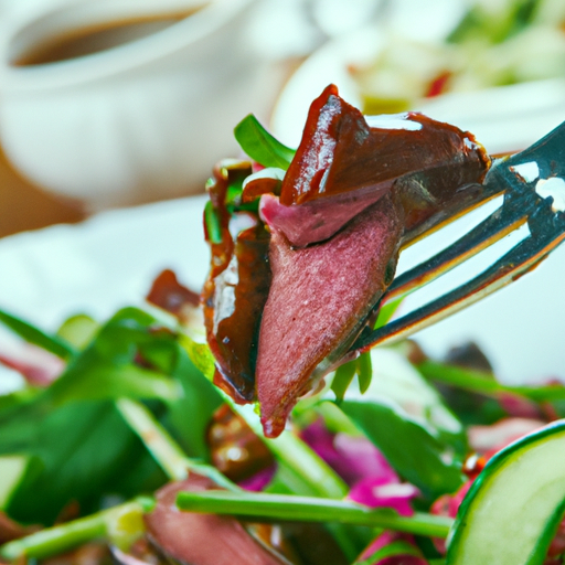 Knuspriger Entenbrustsalat mit Honig-Senf-Glasur Rezept