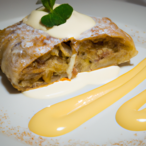 Apfelstrudel mit Vanillesoße