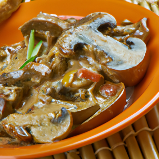 Cremige Paprika-Champignon-Pfanne mit knusprigem Vollkorntoast