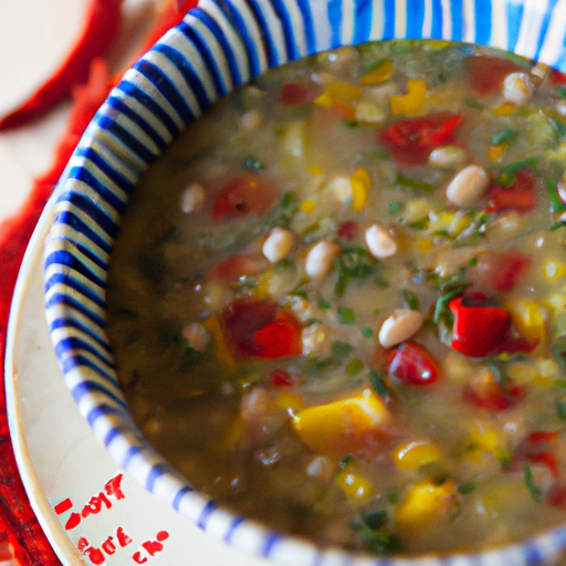 Mediterrane Gemüsesuppe mit Pinienkernen