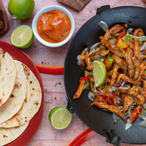 Feurige Fajitas mit Hähnchen und frischer Guacamole