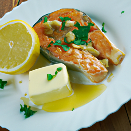 Gebratener Lachs mit Zitronen-Knoblauch-Buttersauce Rezept