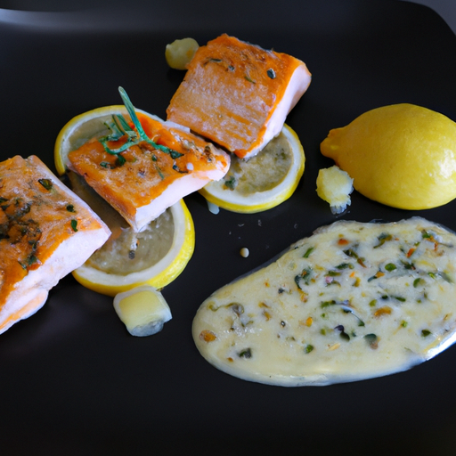 Mediterraner Lachs mit Zitronensauce und Kartoffelgratin Rezept