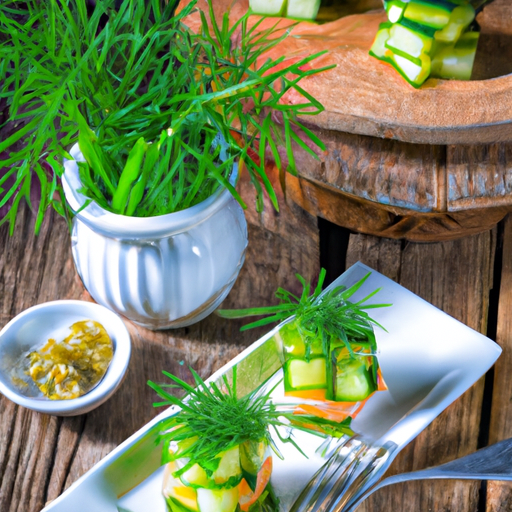 Gurken-Lachs-Türmchen mit hausgemachtem Dill-Dressing Rezept