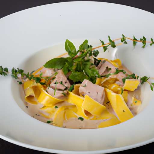 Thunfisch-Tagliatelle in cremiger Zitronensoße