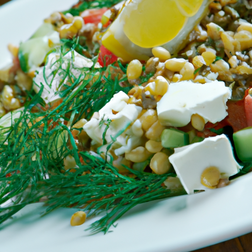 Mediterraner Linsensalat mit Feta und Zitronen-Dill-Dressing Rezept