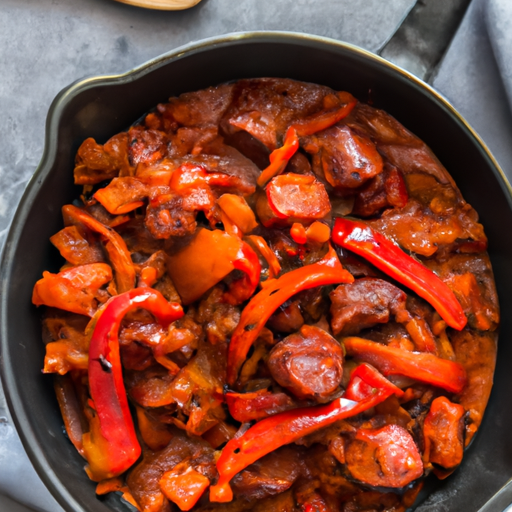 Feurige Chorizo-Eintopf mit roter Paprika