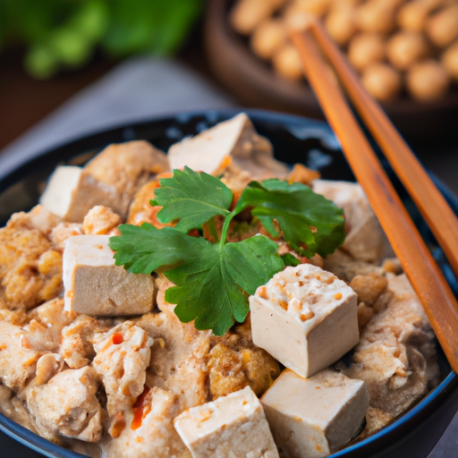 Rustikales Linsengericht mit geräuchertem Tofu