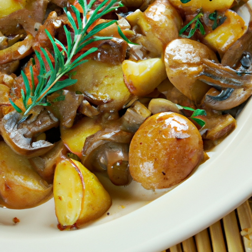 Knusprige Kartoffel-Pilz-Pfanne mit Rosmarin