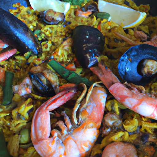 Mediterrane Paella mit Meeresfrüchten