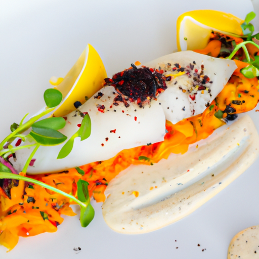 Adlerfisch mit Gemüsestreifen und Limetten-Mayonnaise Rezept