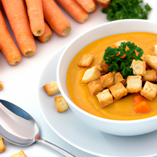 Karotten-Ingwer-Suppe mit knusprigen Croutons Rezept