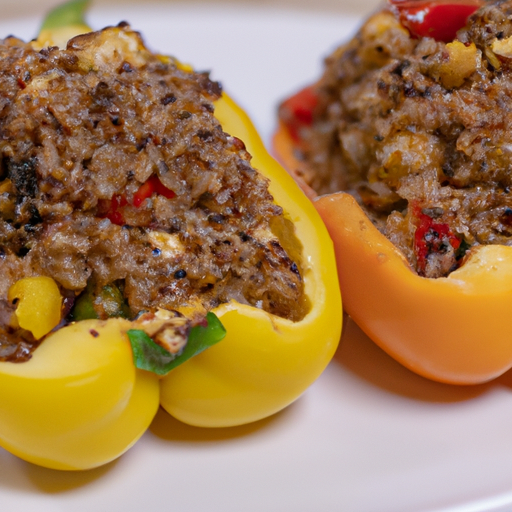 Gefüllte Paprika mit Quinoa und schwarzen Bohnen
