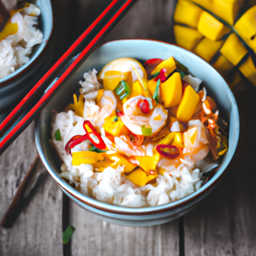 Fruchtige Mango-Chili Garnelen mit Jasminreis