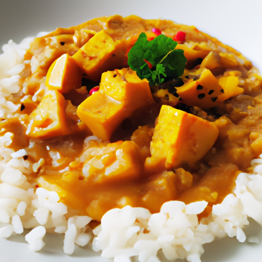 Kürbis-Linsen-Curry mit Reis