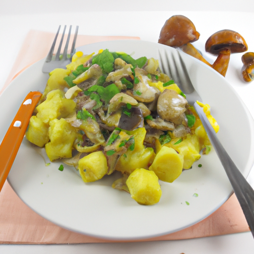 Kartoffel-Pilz-Pfanne mit Kräutercreme