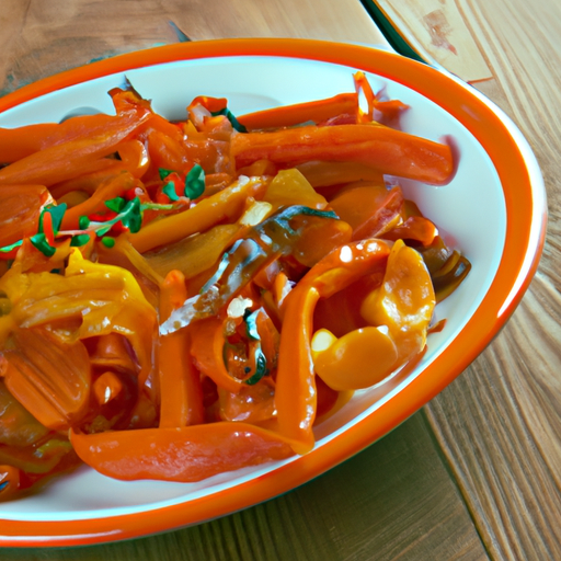 Gebratener Paprika-Karotten-Seitling