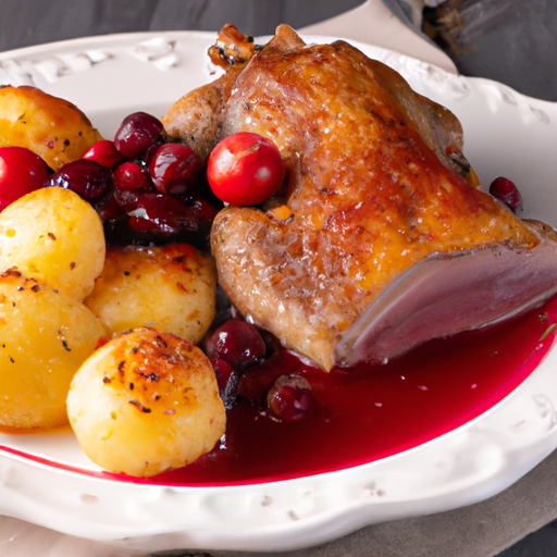 Gebratene Ente mit Cranberries und Kartoffelknödel