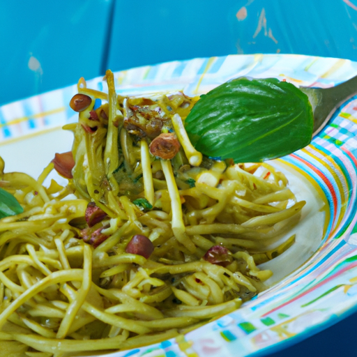 Pistazien-Minz-Pesto mit Vollkornspaghetti